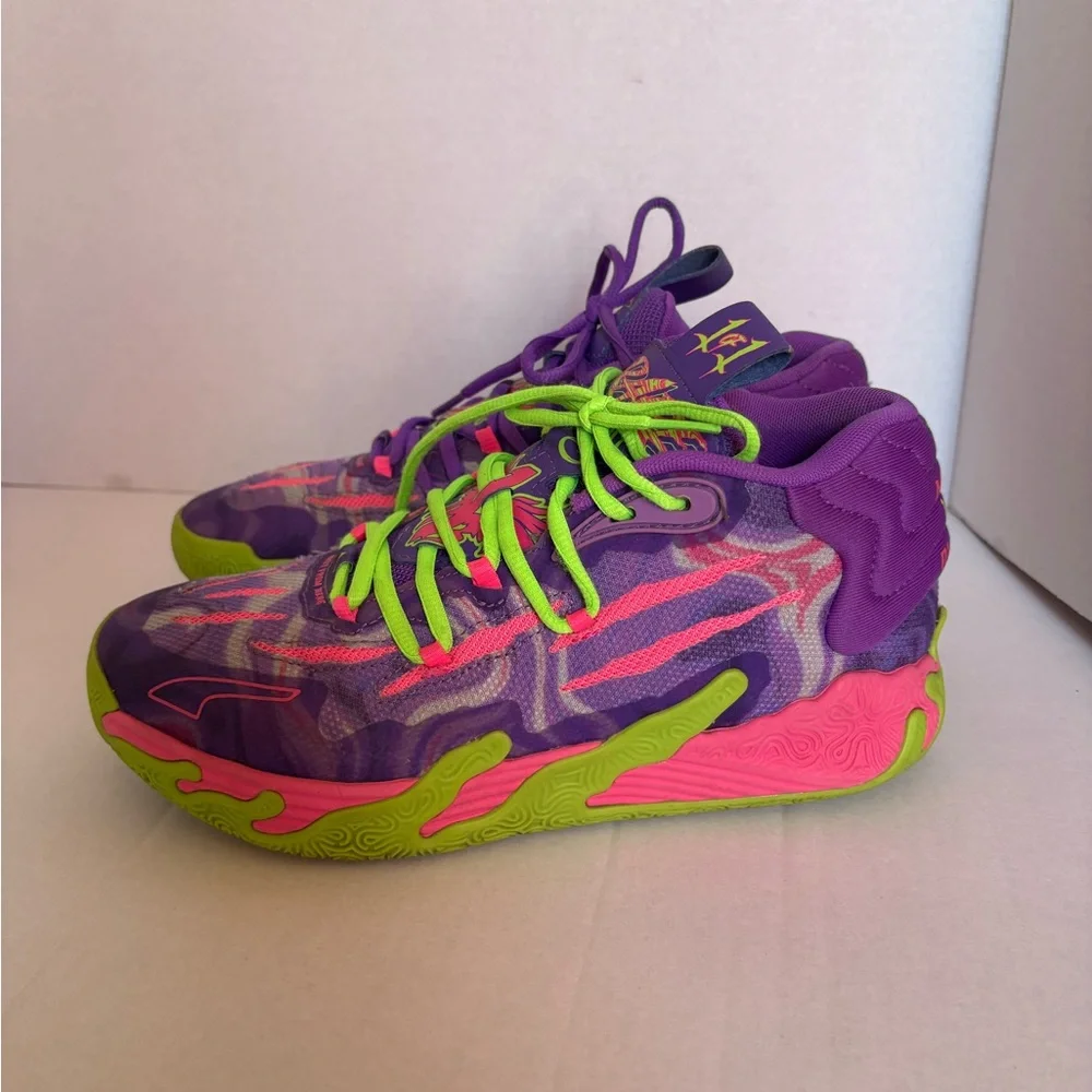 Puma MB.01 LaMelo Ball Not From Here Big Kid 6.5 Purple Pink Green - Picture 3 of 10